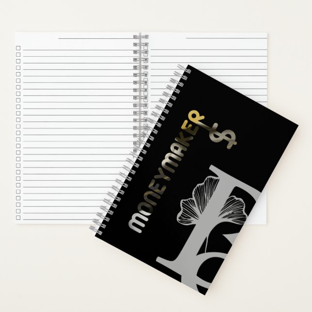 Cahier à spirale MONEYMAKER Abstrait Noir Blanc (À l'intérieur)