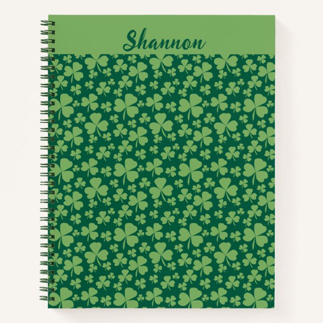Cahier à spirale motif trèfle chanceux (Devant)