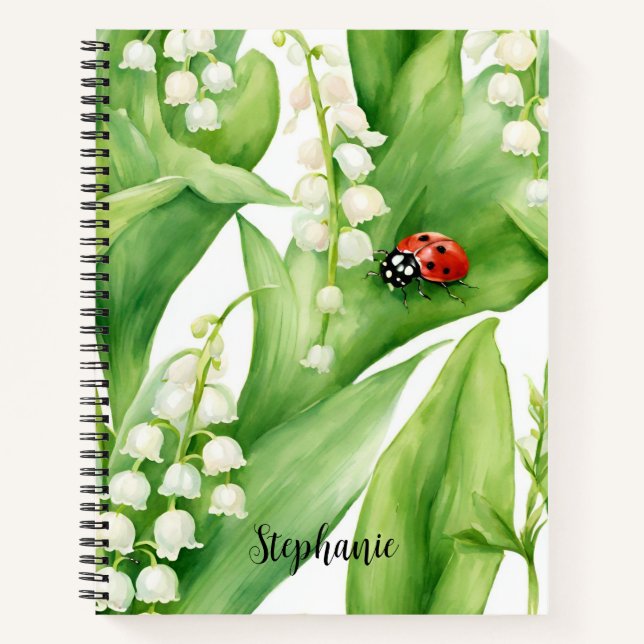 Cahier à spirale Muguet et coccinelle  (Devant)