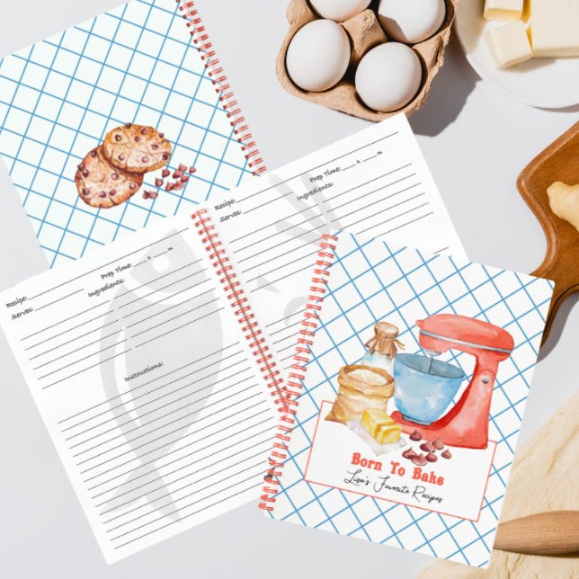 Cahier à spirale Né pour Cuire (Créateur téléchargé)