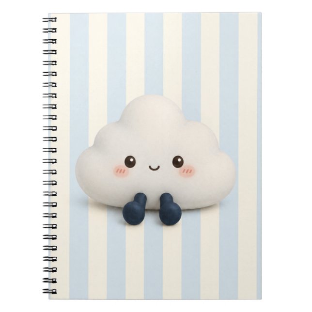 Cahier à spirale nuages mignon Kawaii (Devant)