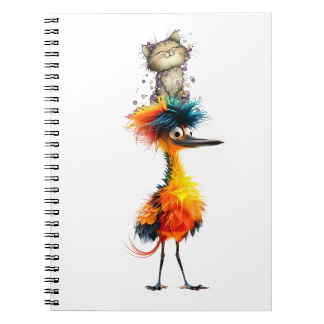 Cahier à spirale oiseaux colorés, Amour d'oiseaux  (Devant)