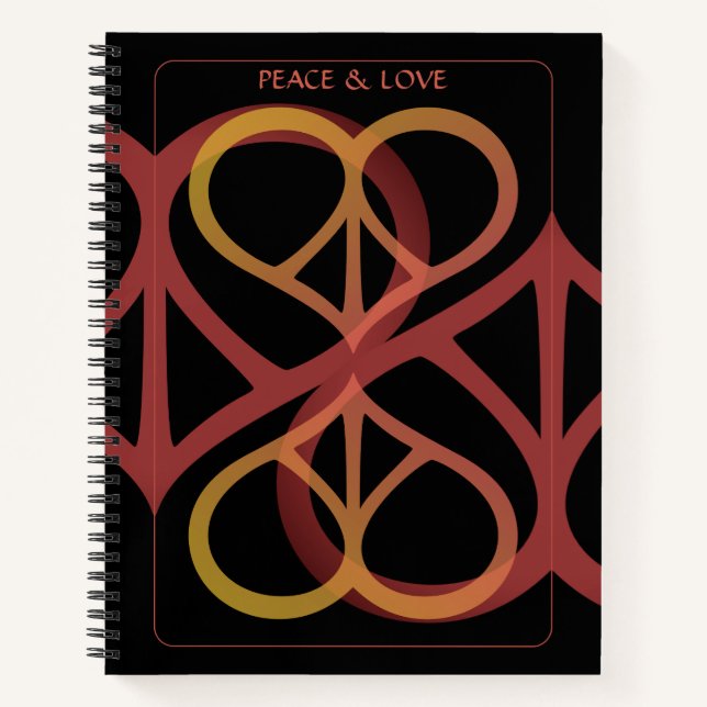 Cahier à spirale paix et amour (Devant)