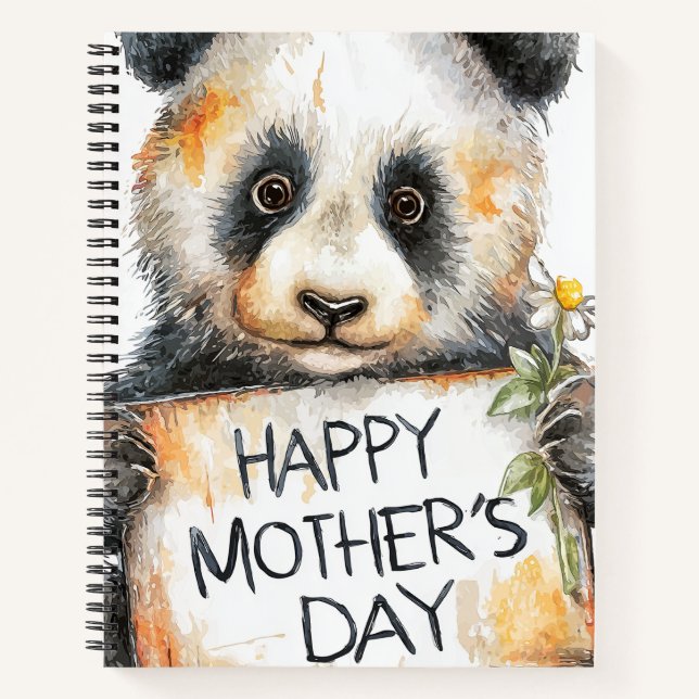 Cahier à spirale Panda Bonne Fête des Mères (Devant)