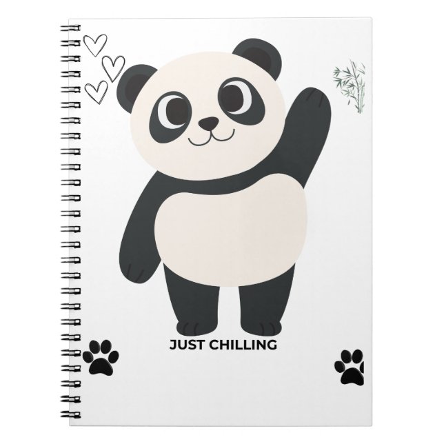 Cahier à spirale Panda Mignon — Kawaii Juste en tr (Devant)