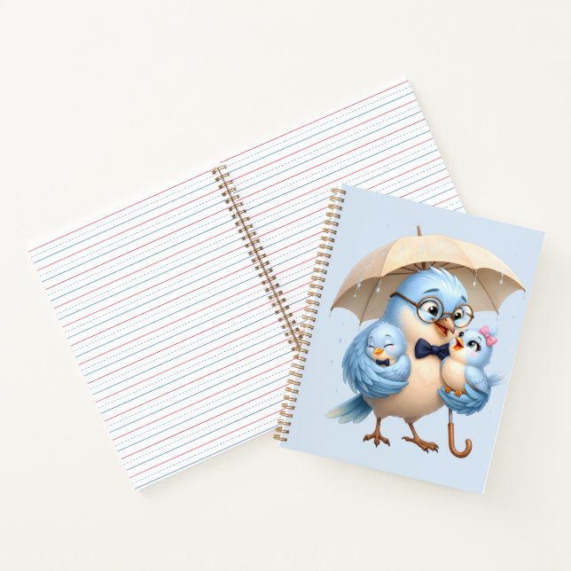 Cahier à spirale Papa Oiseau Journal d'écriture (Intérieur)