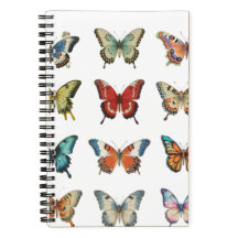 Cahier à spirale papillon coloré