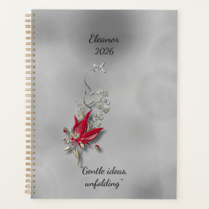 Cahier à spirale papillon cramoisi Bloom