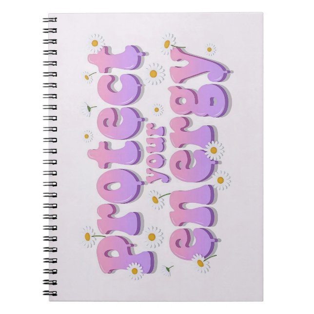 Cahier à spirale pastel Protect Your Energy avec f (Devant)