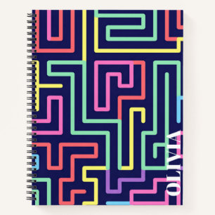 Cahier à spirale personnalisé à motif de labyrinth
