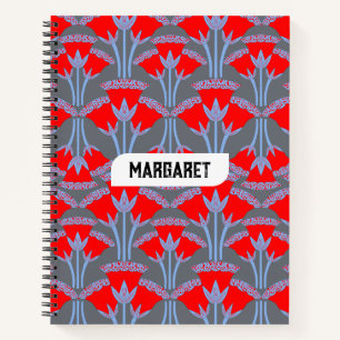 Cahier à spirale personnalisé au nom Fleur de cloc