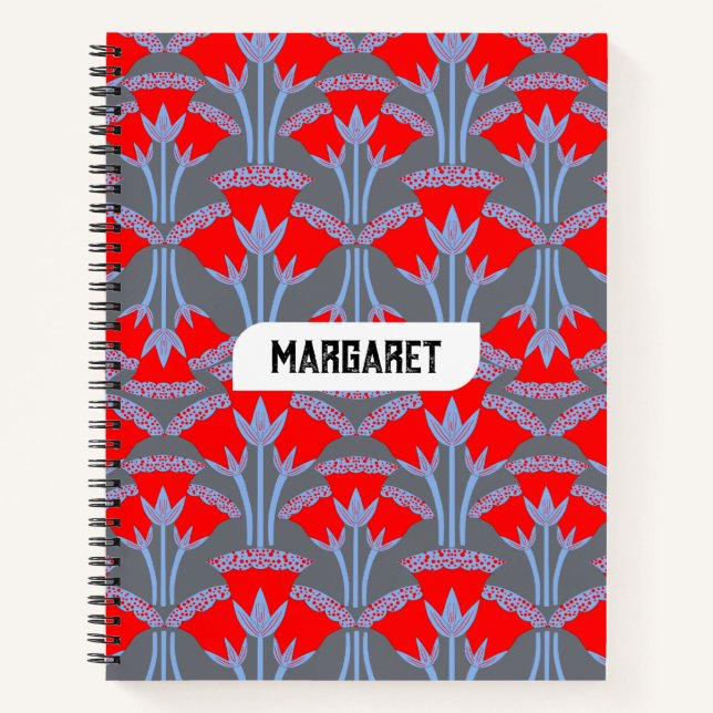 Cahier à spirale personnalisé au nom Fleur de cloc (Devant)