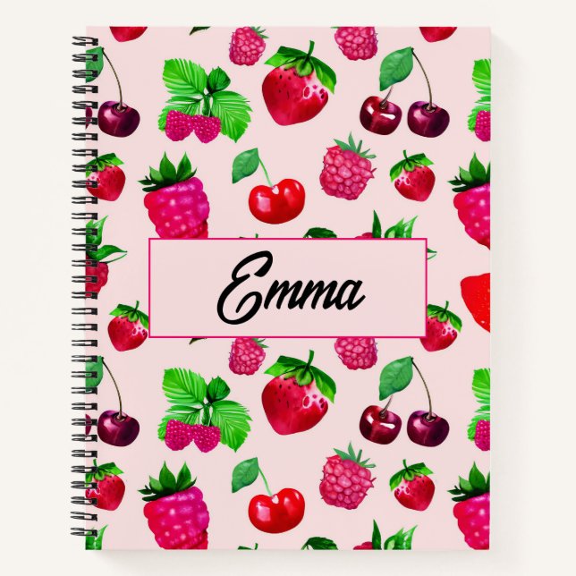 Cahier à spirale personnalisé avec un motif de fru (Devant)