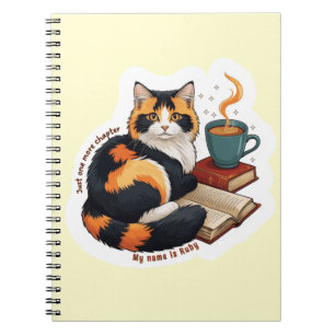 Cahier à spirale personnalisé Cozy Calico Cat
