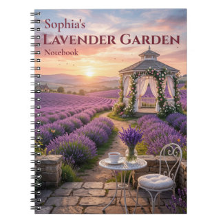 Cahier à spirale personnalisé Jardin de Lavande