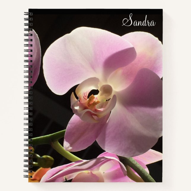 Cahier à spirale personnalisé Orchidée Rose (Devant)