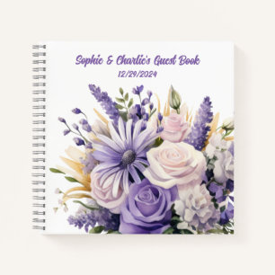 Cahier à spirale personnalisé pour mariage floral