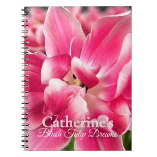 Cahier à spirale personnalisé Rêves de Tulipe Rose