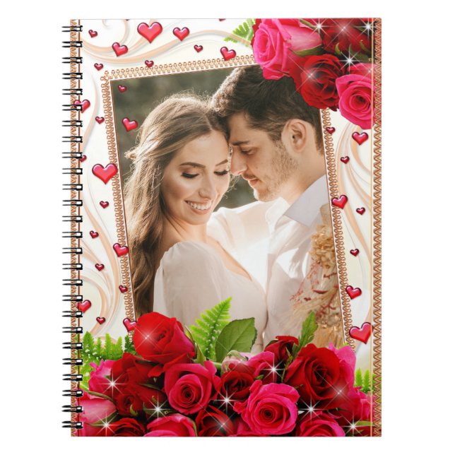Cahier à spirale personnalisé romantique (Devant)