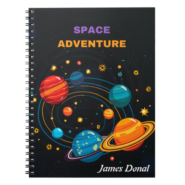Cahier à spirale personnalisé sur l'espace pour en (Devant)