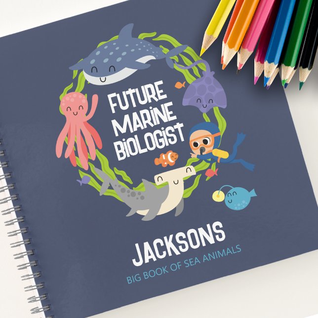 Cahier à spirale photo de futur biologiste marin (Créateur téléchargé)