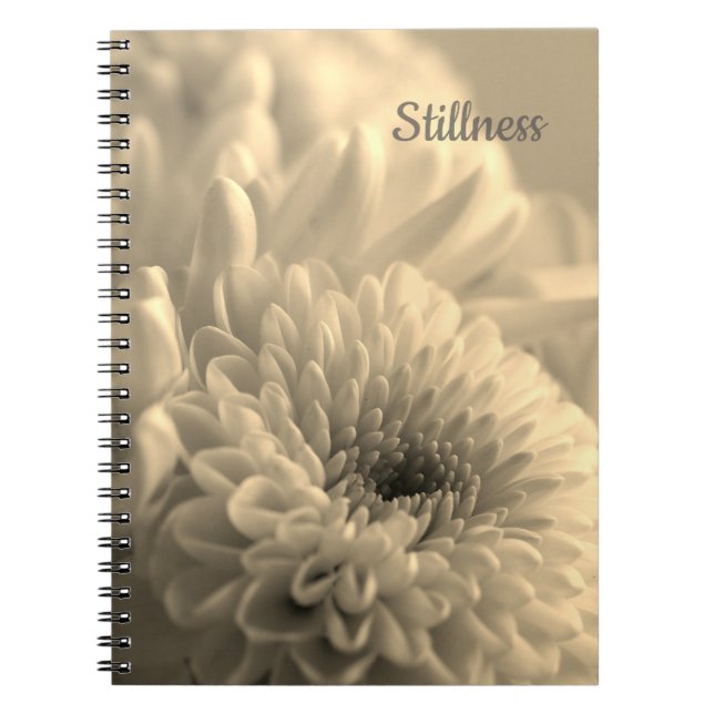 Cahier à spirale photo fleur sépia (Devant)
