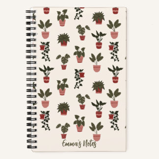 Cahier à spirale plante en pot | joli journal