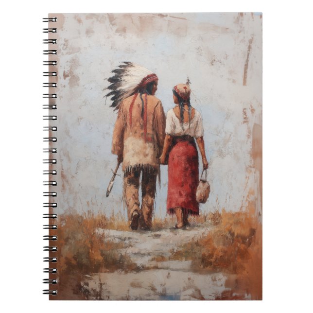 Cahier à spirale pour couple amérindien (Devant)
