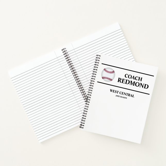 Cahier à spirale pour entraîneur de baseball (ou t (Intérieur)