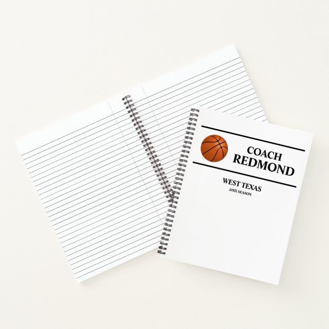 Cahier à spirale pour entraîneur de basket-ball (o (Intérieur)