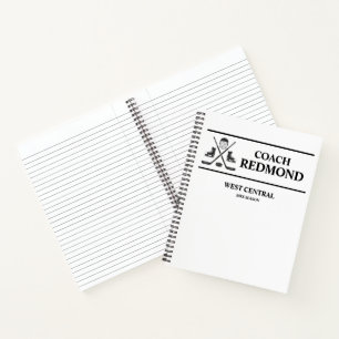 Cahier à spirale pour entraîneur de hockey