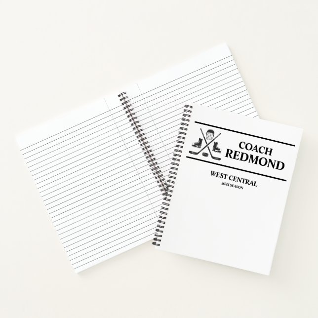 Cahier à spirale pour entraîneur de hockey (Intérieur)