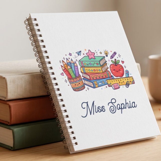 Cahier à spirale pour l'enseignant avec une pomme  (Créateur téléchargé)