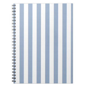 Cahier à spirale rayé bleu et blanc mignon