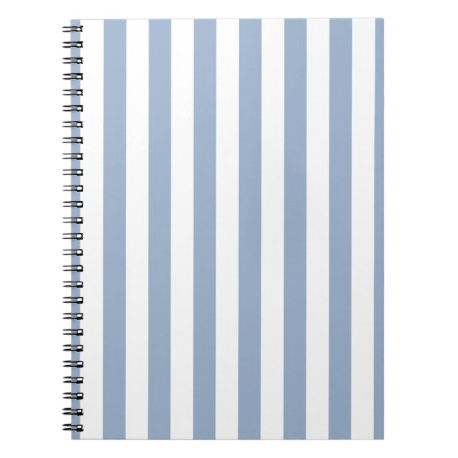 Cahier à spirale rayé bleu et blanc mignon  (Devant)