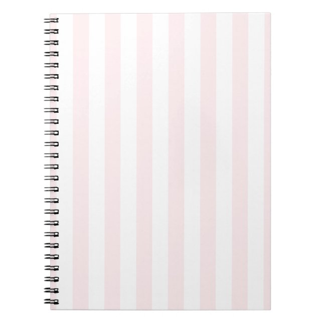 Cahier à spirale rayé rose et blanc mignon  (Devant)