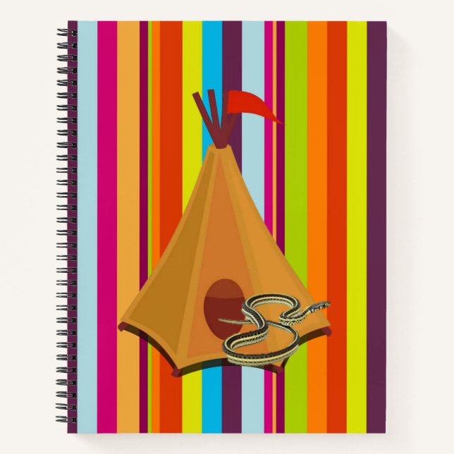 Cahier à spirale rayure tente serpent (Devant)