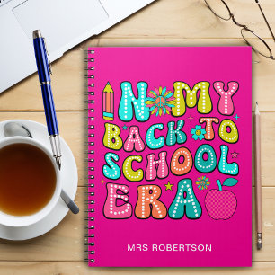 Cahier à spirale rose chaud retour à l'école pour