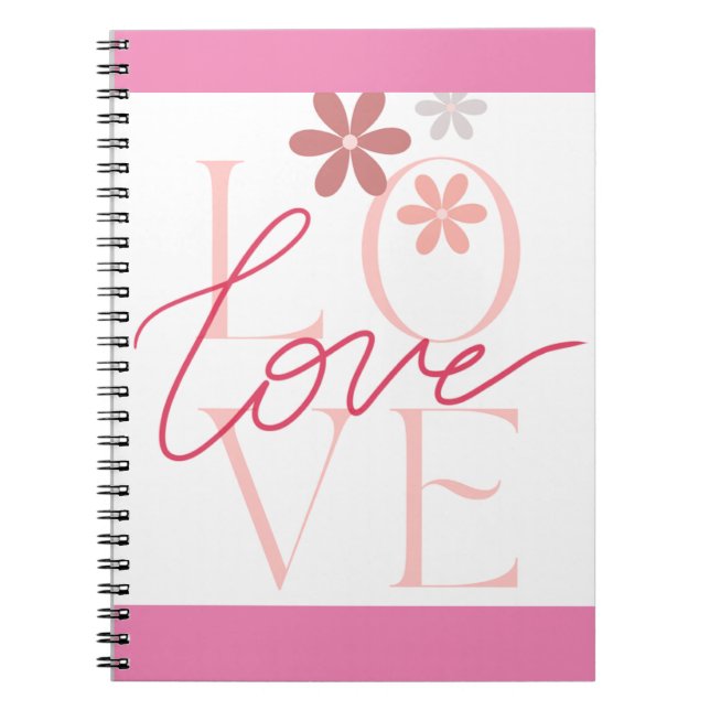 Cahier à spirale rose Power of Love (Devant)