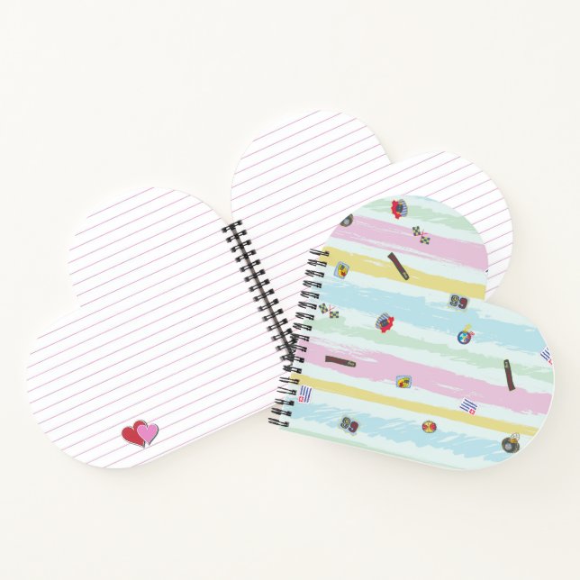 Cahier à spirale – Sports & Rayures Pastel Racing (Intérieur)