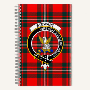 Cahier à spirale Stewart Tartan et insigne de clan