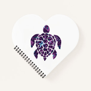 Cahier à spirale tortue florale