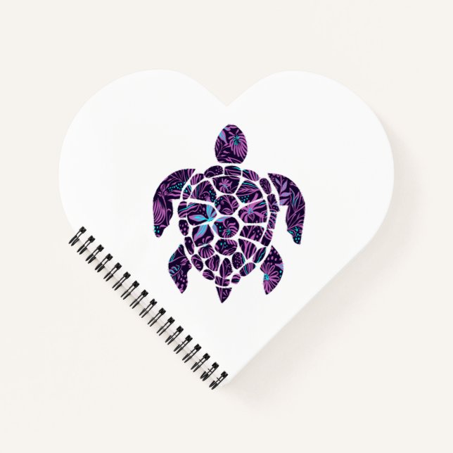 Cahier à spirale tortue florale (Devant)