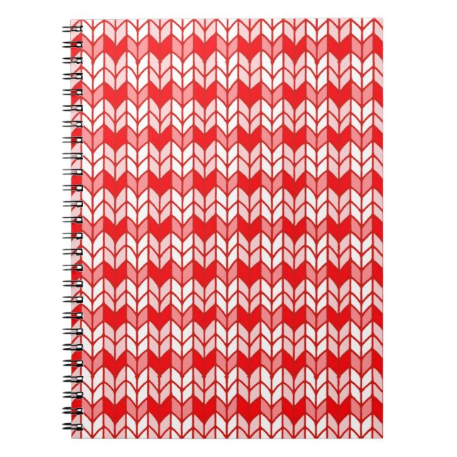 Cahier à spirale tricot GINGHAM ROUGE 6,5x8,75  (Devant)