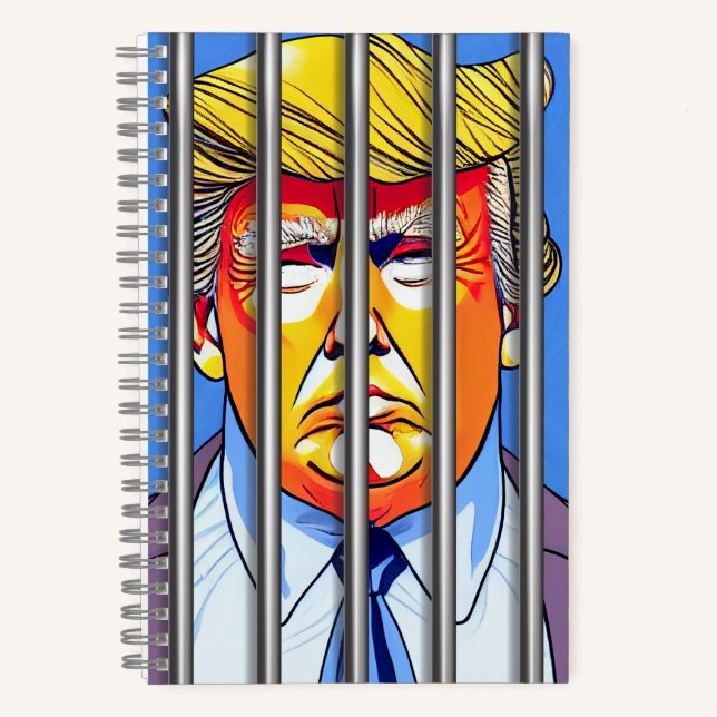 Cahier à spirale Trump en prison 5,5" x 8,5" (Recto)