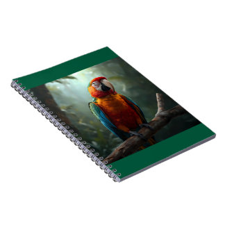 Cahier à spirale vibrant et coloré de perroquet Ar