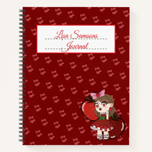 Cahier à spirales avec design Apple Chibi (Devant)