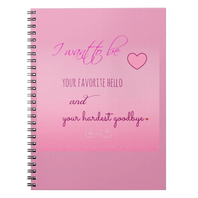 Cahier à spirales de la Saint-Valentin "Favorite H (Devant)