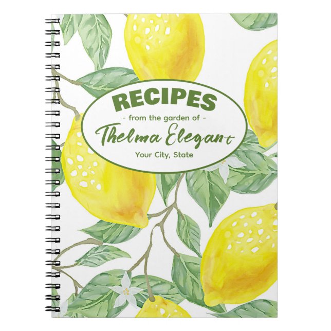 Cahier à spirales Lemon From the Garden Recipes (Devant)