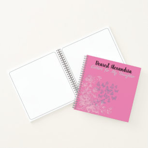 Cahier à spirales Mémoire Lettres roses à ma fille
